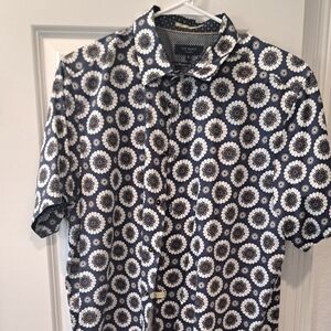 Ted Baker Blue and White Casual Button Down Shirt